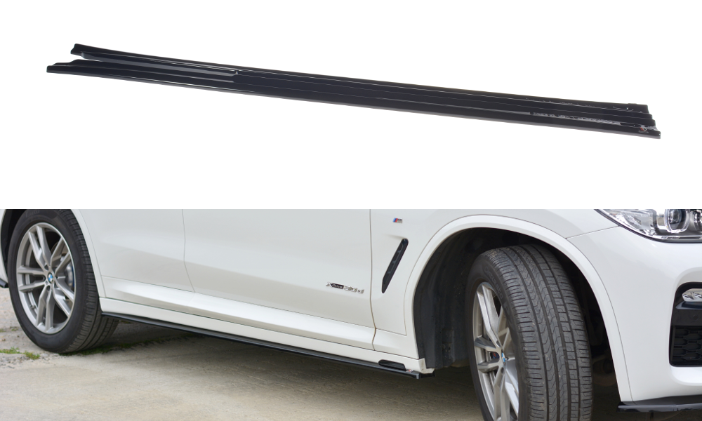 Image of Side Skirts Diffusers For BMW X3 G01 M-Pack - Gloss Black