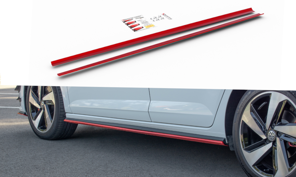 Image of Side Skirts Diffusers VW Polo MK6 GTi - Gloss Black