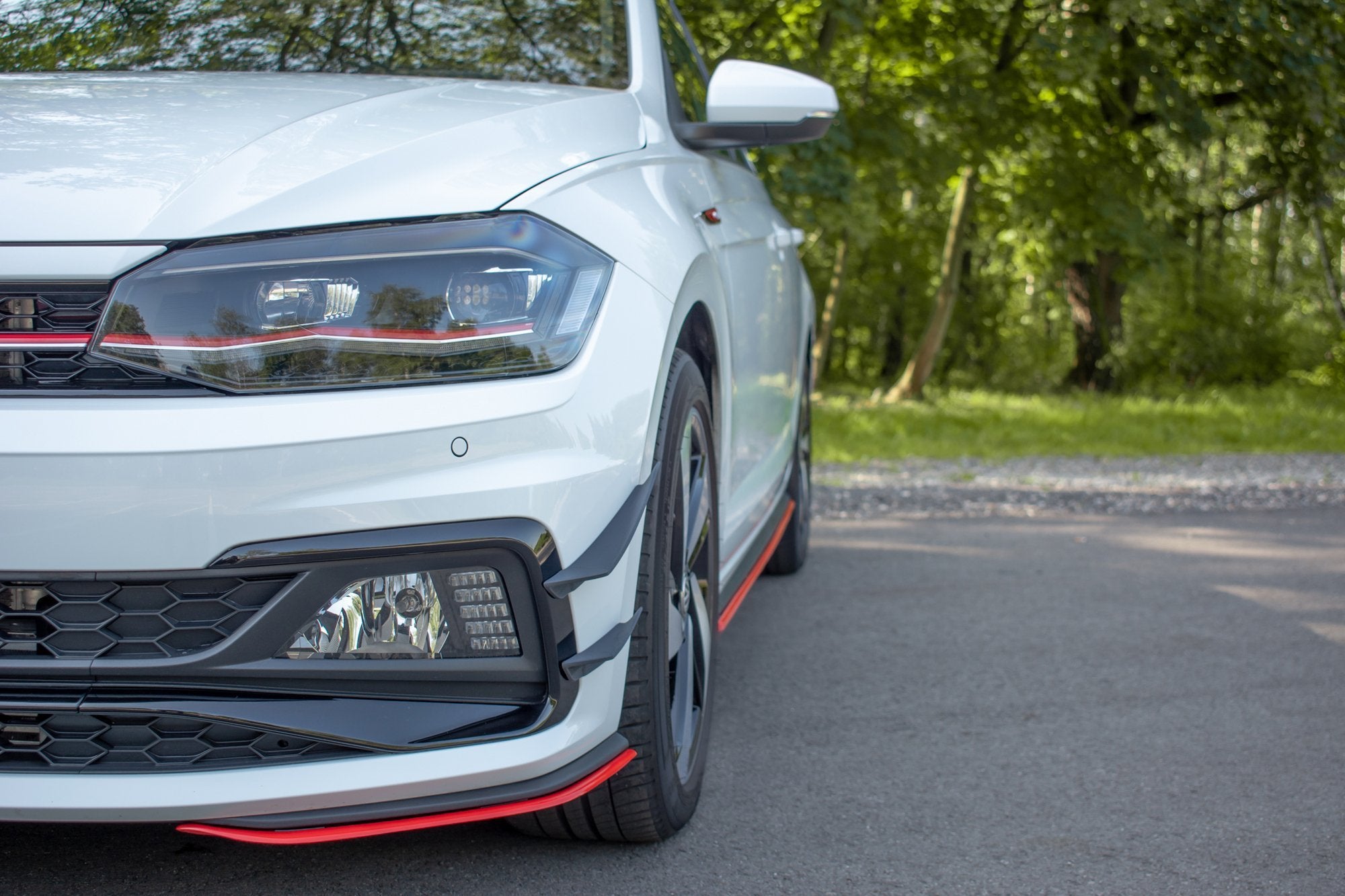 Image of Front Splitter V.5 VW Polo MK6 GTi - Gloss Black