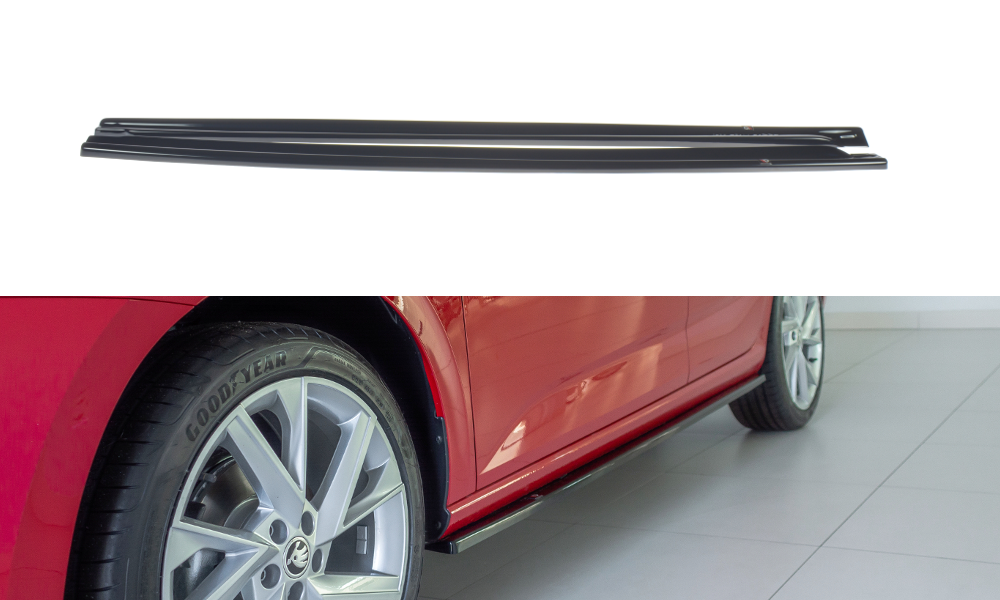 Image of Side Skirts Diffusers Skoda Scala - Gloss Black