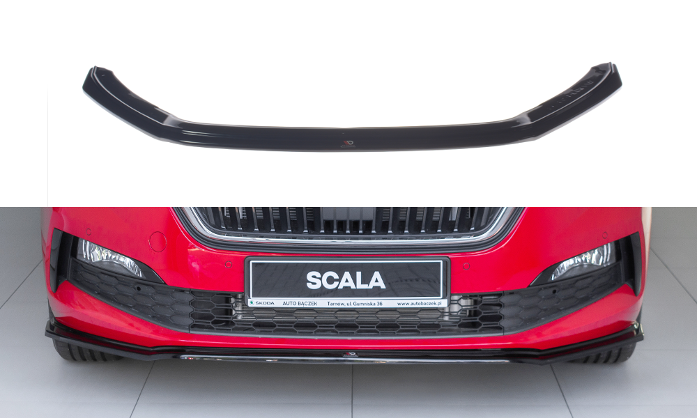 Image of Front Splitter V.3 Skoda Scala - Gloss Black