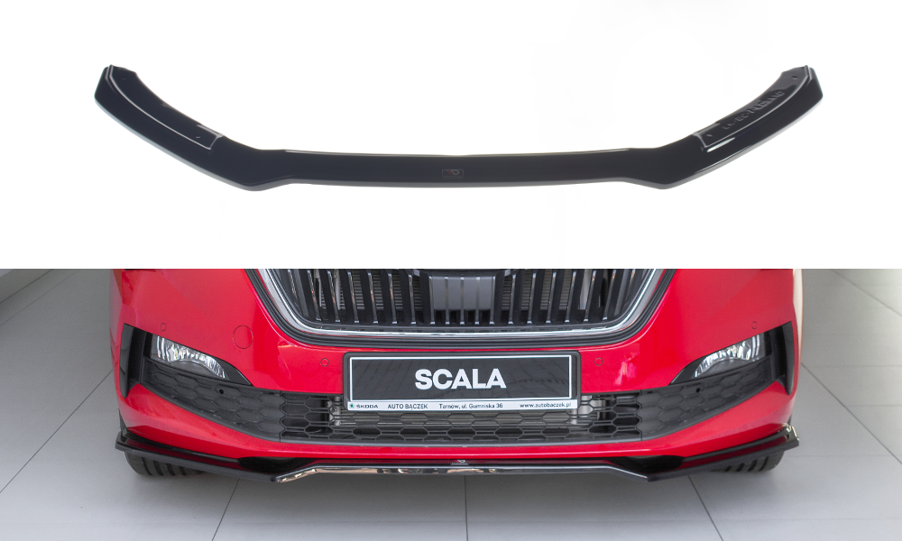 Image of Front Splitter V.2 Skoda Scala - Gloss Black