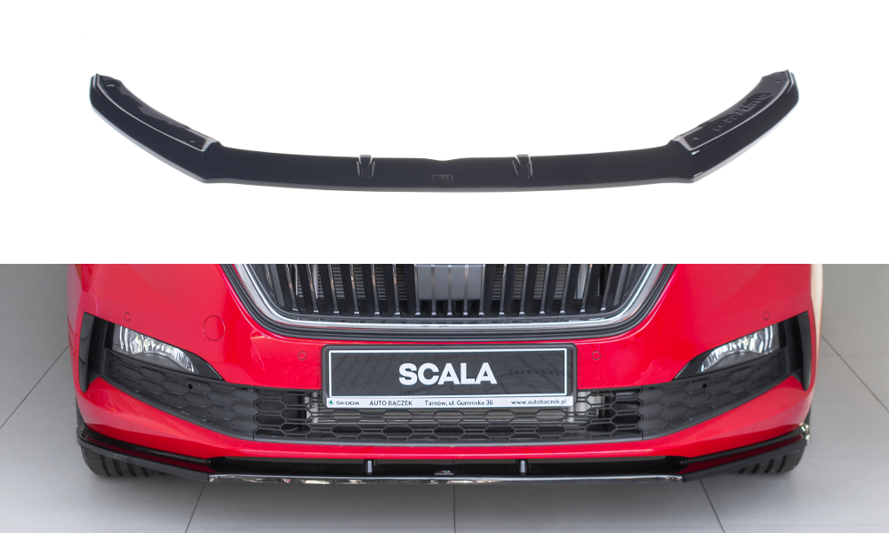 Image of Front Splitter V.1 Skoda Scala - Gloss Black