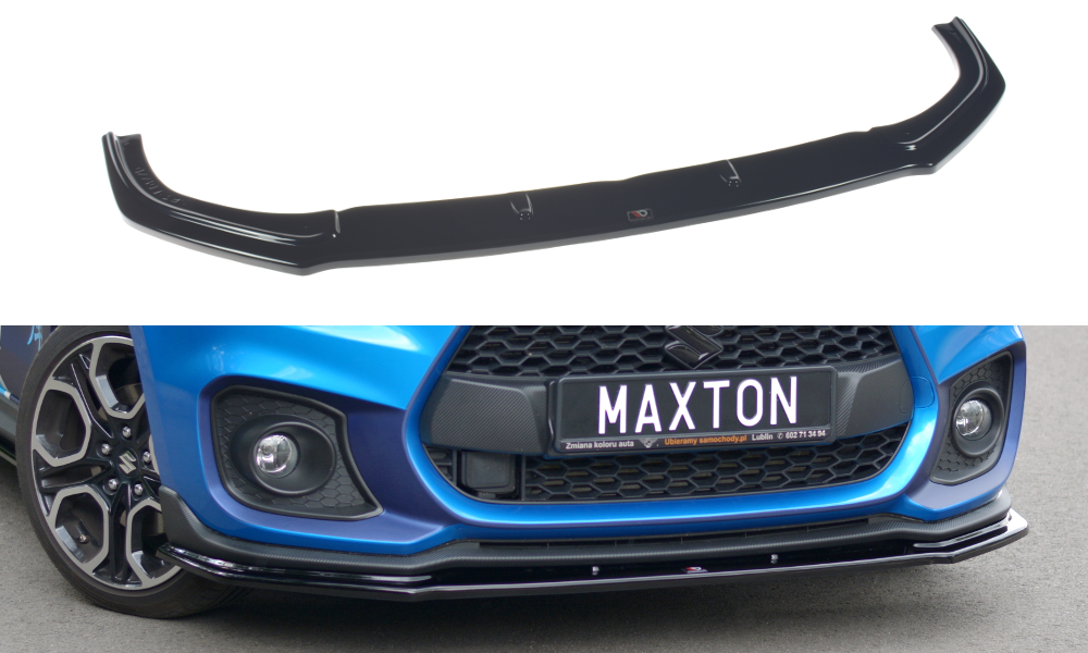 Image of Front Splitter V.1 Suzuki Swift 6 Sport - Gloss Black