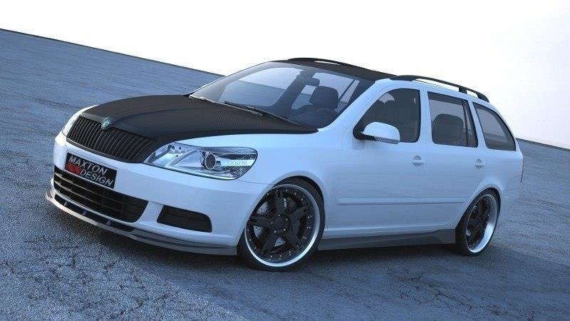 Image of Front Splitter Skoda Octavia MK2 FL - Gloss Black
