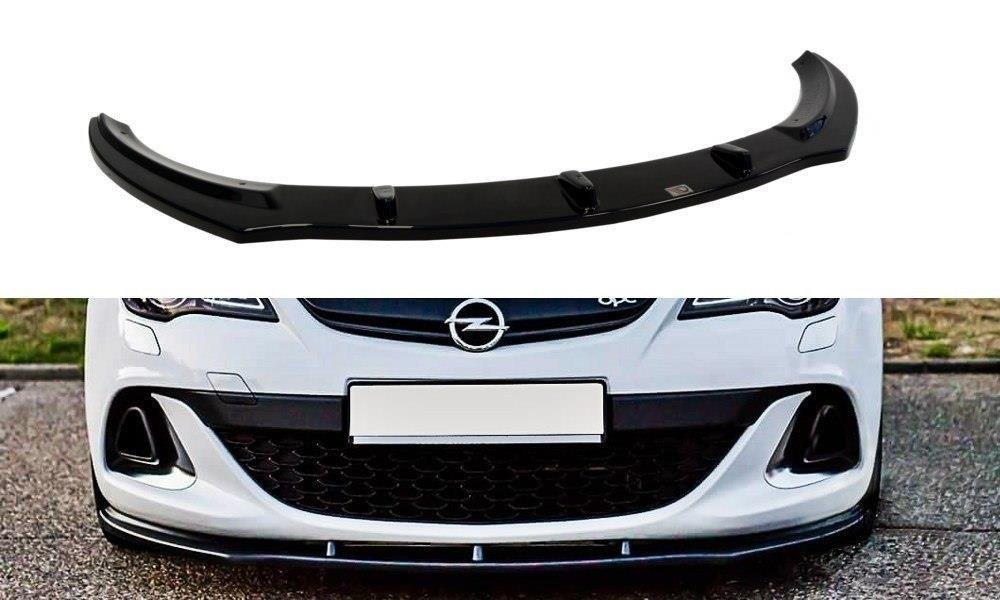 Image of Front Splitter Opel Astra J OPC / VXR V.1 - Gloss Black