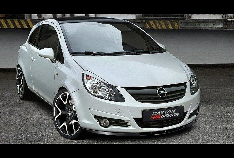 Image of Front Splitter Opel Corsa D (Preface) - Gloss Black