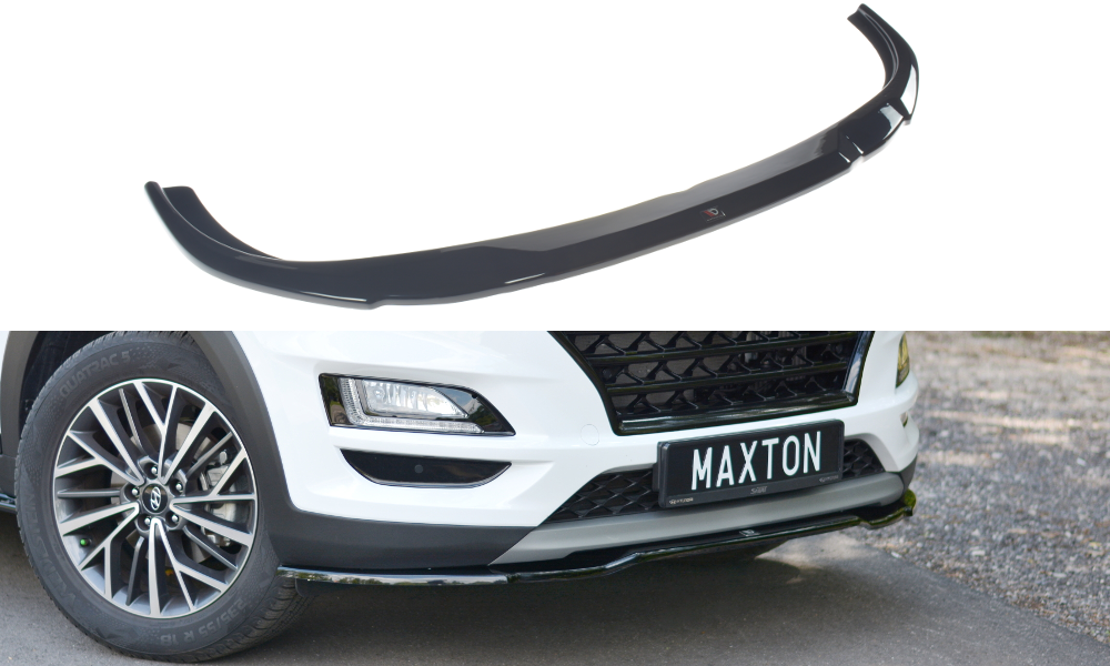 Image of Front Splitter V.2 Hyundai Tucson MK3 Facelift - Gloss Black