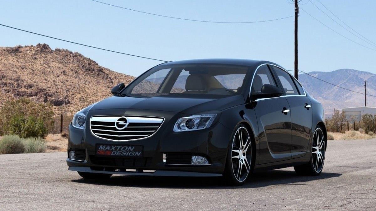 Image of Front Splitter Opel Insignia MK1 Preface Model - Gloss Black
