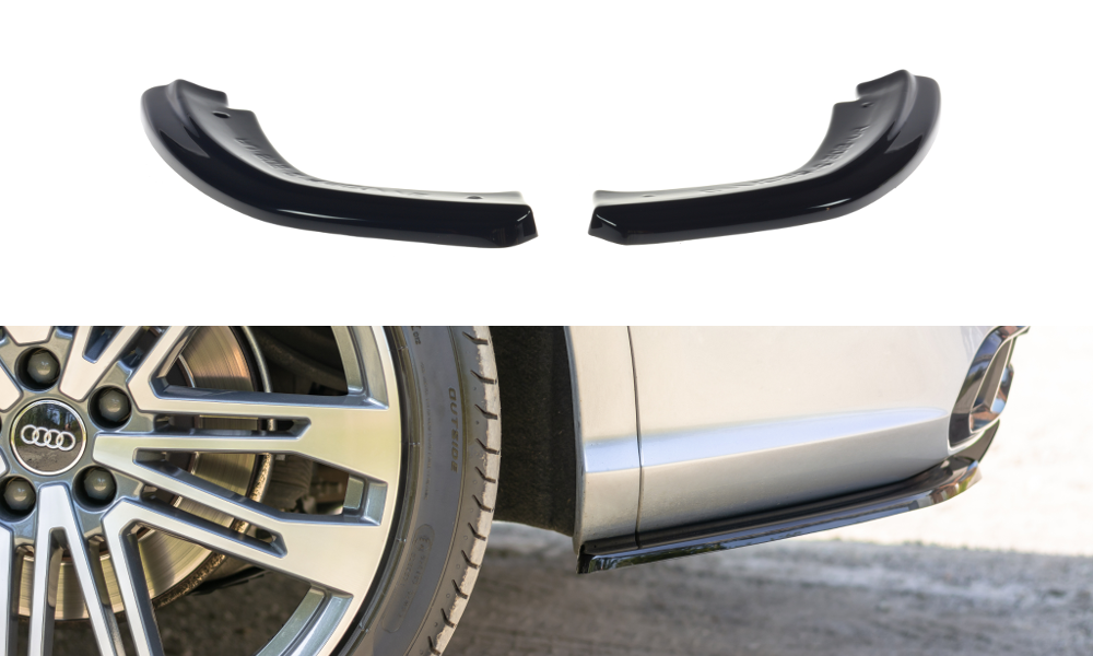 Image of Rear Side Splitters Audi SQ5/S-Line MKII - Gloss Black
