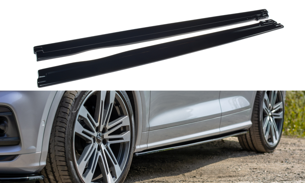 Image of Side Skirts Diffusers Audi SQ5/Q5 S-Line MKII - Gloss Black