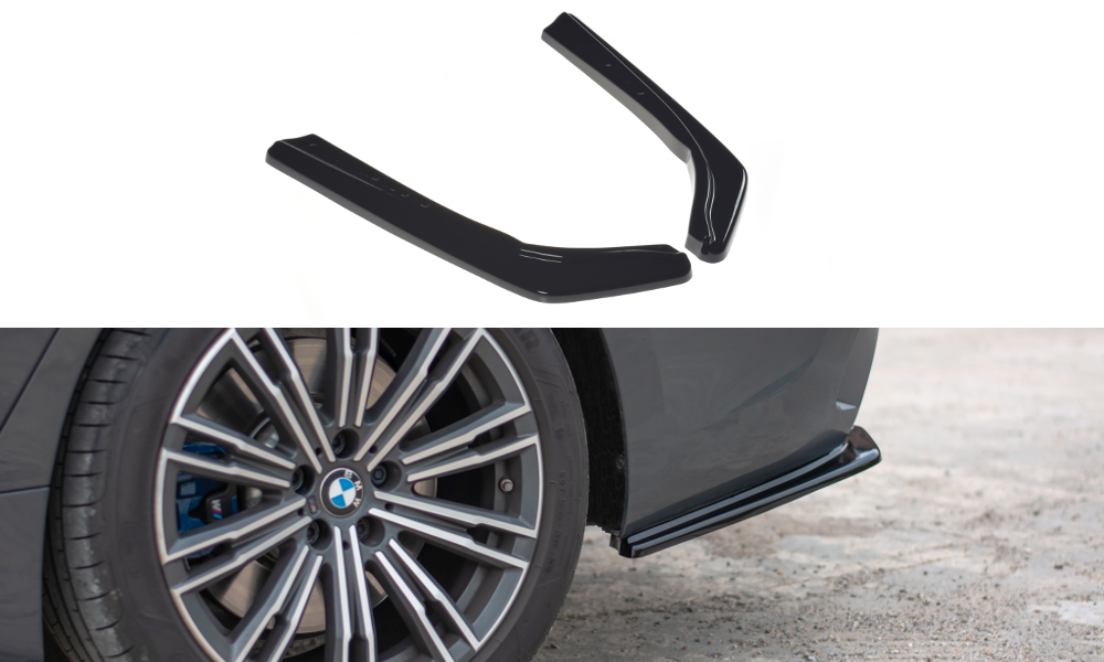 Image of Rear Side Splitters For BMW 3 G20 M-Pack - Gloss Black