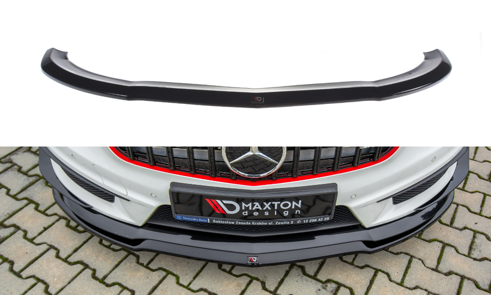 Image of Front Splitter Mercedes A45 AMG W176 - Gloss Black