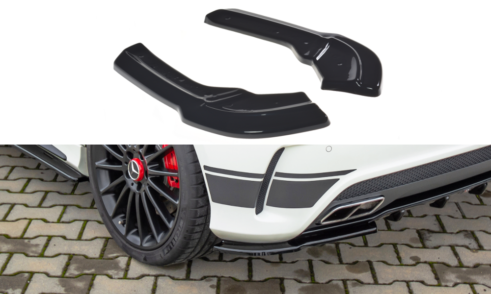 Image of Rear Side Splitters Mercedes A45 AMG W176 - Gloss Black