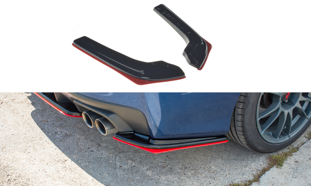 Image of Rear Side Splitters V.2 Subaru WRX STi - Gloss Black
