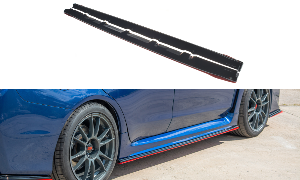 Image of Side Skirts Diffusers V.2 Subaru WRX STi - Gloss Black