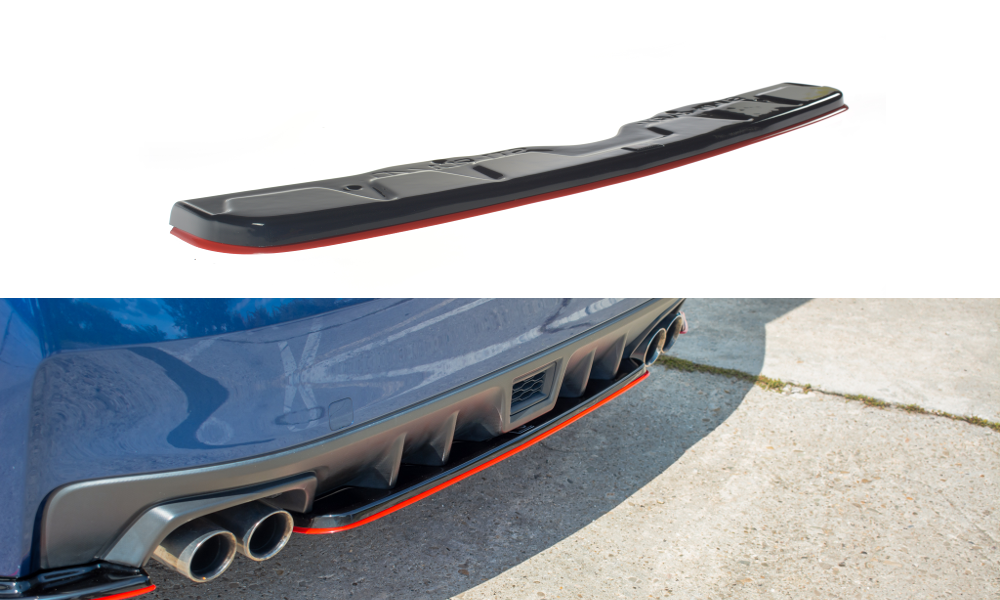 Image of Central Rear Splitter V.2 Subaru WRX STi - Gloss Black