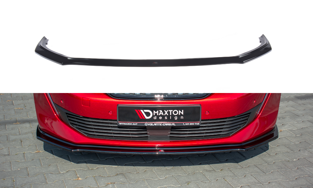 Image of Front Splitter V.2 Peugeot 508 MK2 - Gloss Black