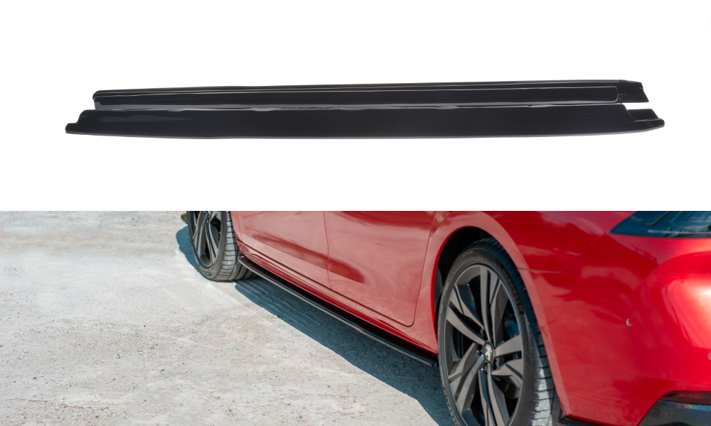 Image of Side Skirts Diffusers Peugeot 508 MK2 - Gloss Black