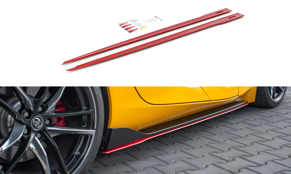 Image of Side Skirts Diffusers V.2 Toyota Supra MK5 - Gloss Black
