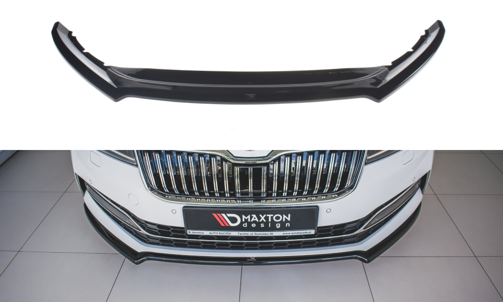 Image of Front Splitter V.1 Skoda Superb MK3 FL - Gloss Black