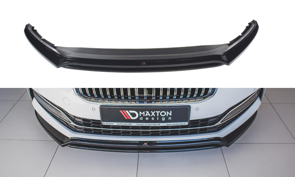 Image of Front Splitter V.3 Skoda Superb MK3 FL - Gloss Black