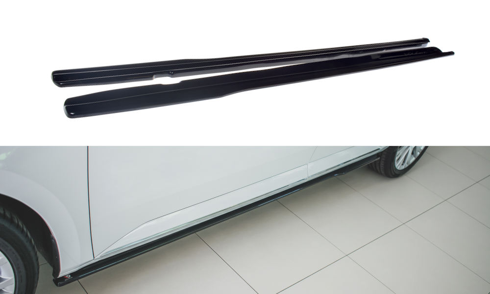 Image of Side Skirts Diffusers Skoda Superb MK3 FL - Gloss Black