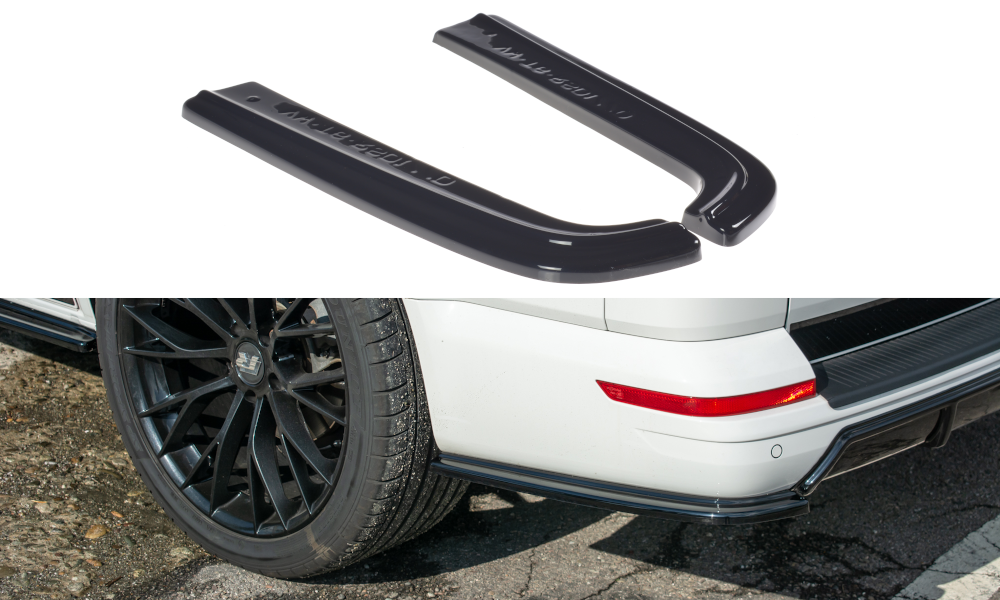 Image of Rear Side Splitters Volkswagen T6 - Gloss Black