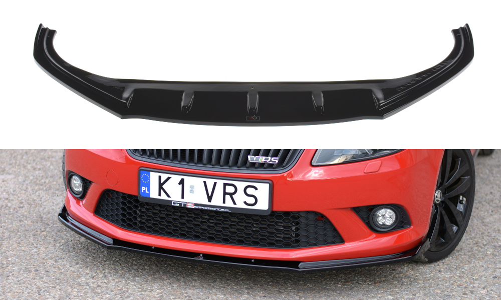 Image of Front Splitter Skoda Fabia MK2 RS - Gloss Black