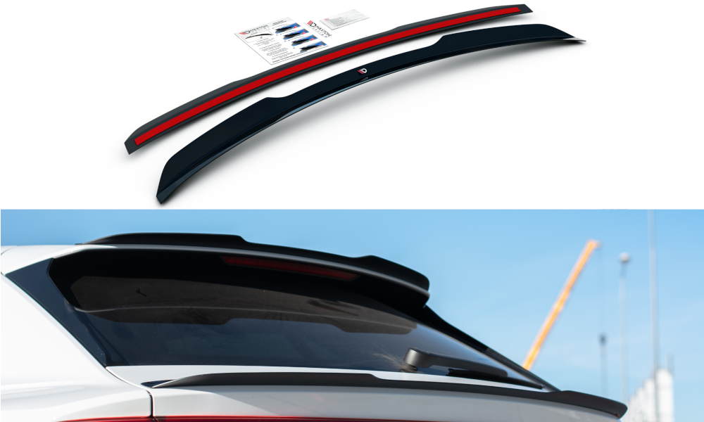 Image of Spoiler Extension V.2 Audi Q8 S-Line - Gloss Black