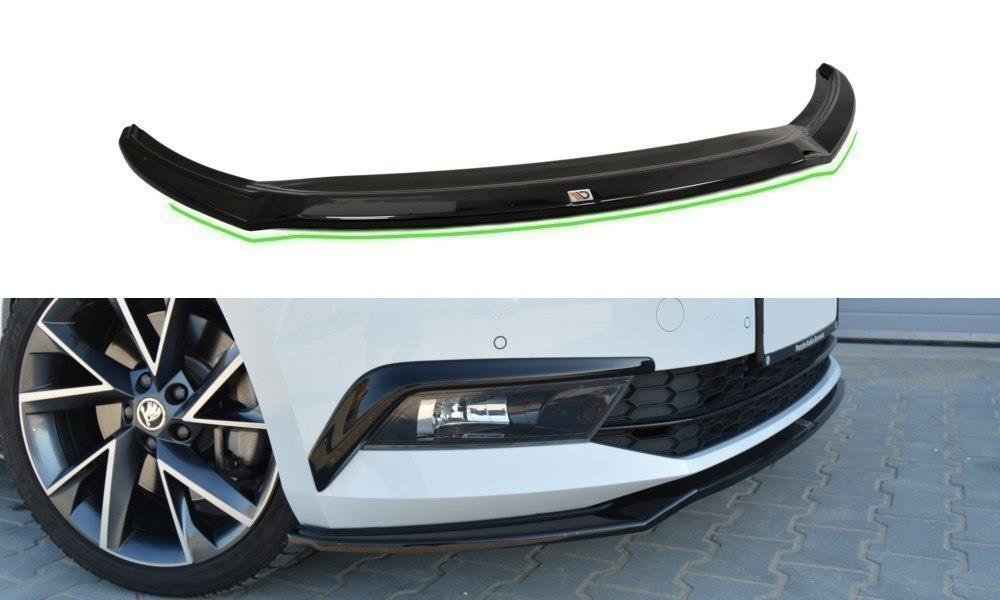 Image of Front Splitter V.2 Skoda Superb MK3 - Gloss Black
