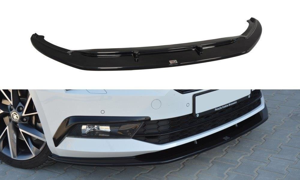 Image of Front Splitter V.3 Skoda Superb MK3 - Gloss Black