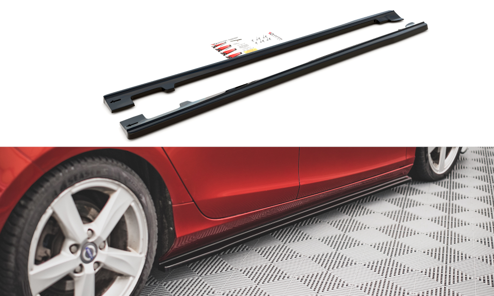 Image of Side Skirts Diffusers Volvo V40 - Gloss Black