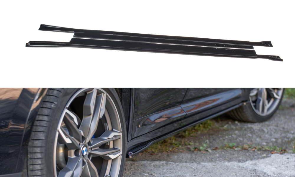 Image of Side Skirts Diffusers For BMW X4 M-Pack G02 - Gloss Black