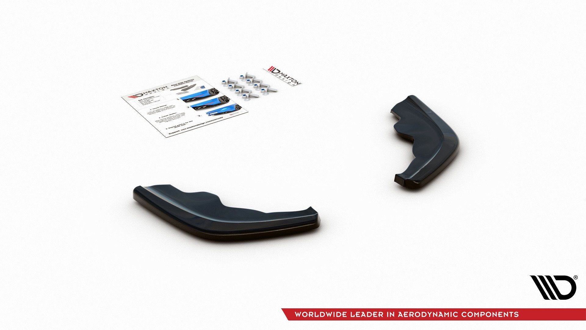 Rear Side Splitters V.1 For BMW 1 F40 M-Pack - Gloss Black