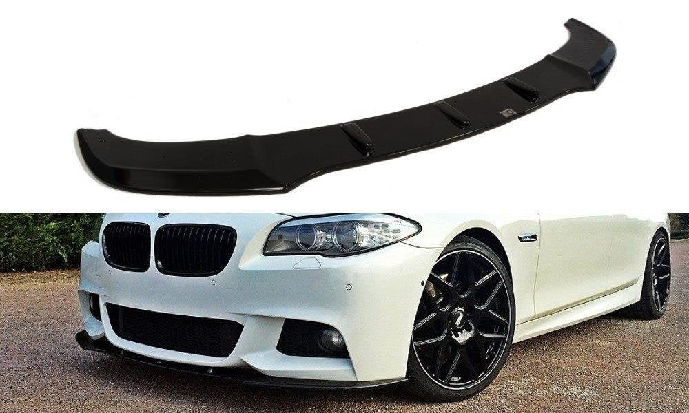 Image of Front Splitter V.1 For BMW 5 F10/F11 Mpack - Gloss Black