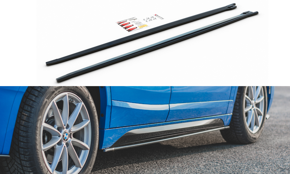 Image of Side Skirts Diffusers For BMW X2 F39 M-Pack - Gloss Black