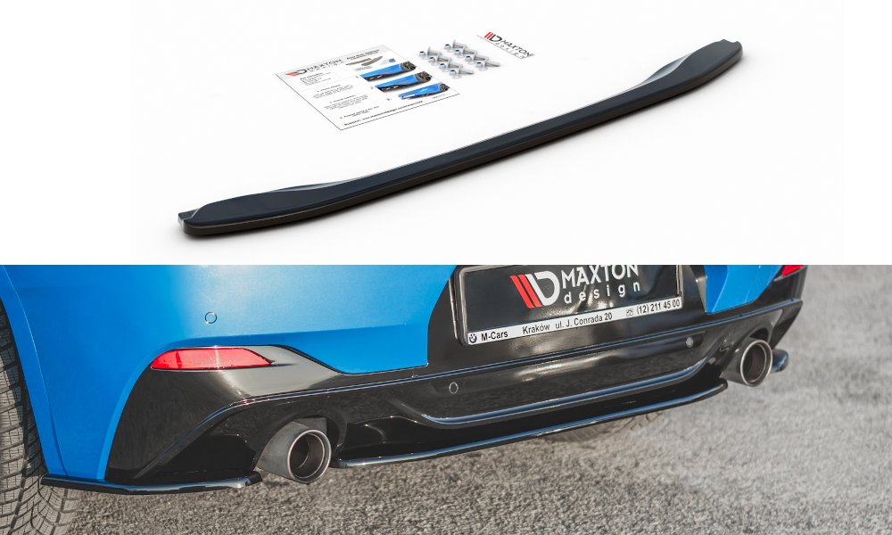 Image of Central Rear Splitter For BMW X2 F39 M-Pack - Gloss Black