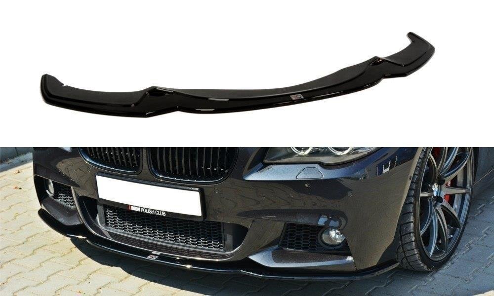 Image of Front Splitter V.2 For BMW 5 F10/F11 Mpack - Gloss Black