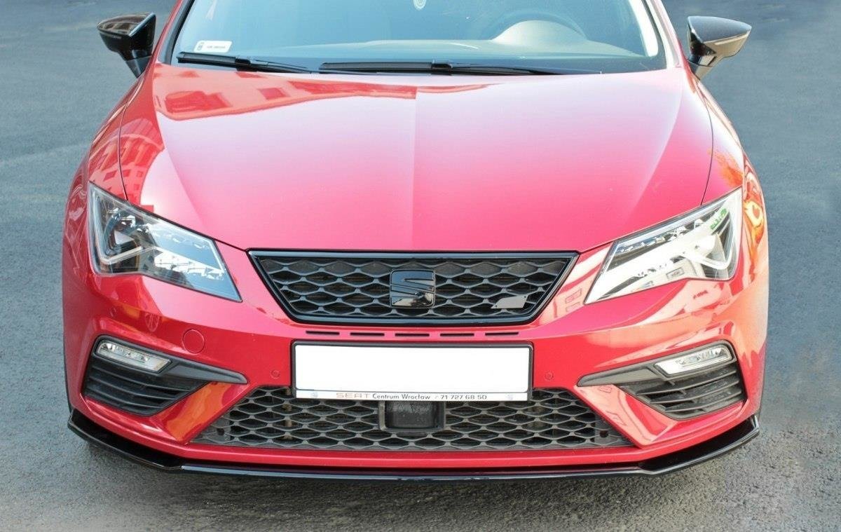 Image of Front Splitter V.2 Seat Leon Cupra / Fr MK3 FL - Gloss Black