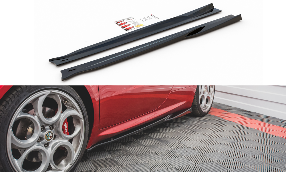 Sideskirts Diffusers Alfa Romeo 4C - Glanzend Zwart