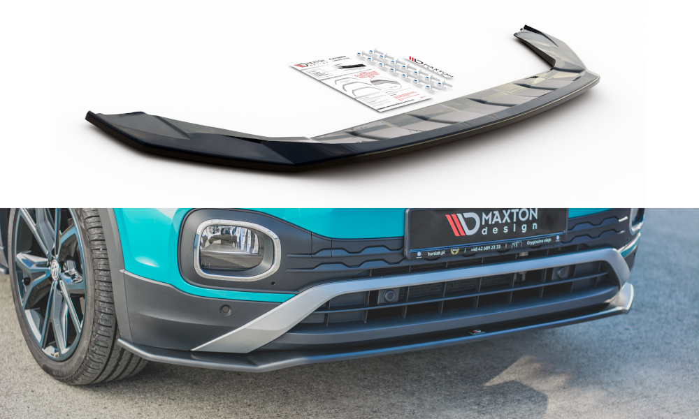 Image of Front Splitter Volkswagen T-Cross - Gloss Black