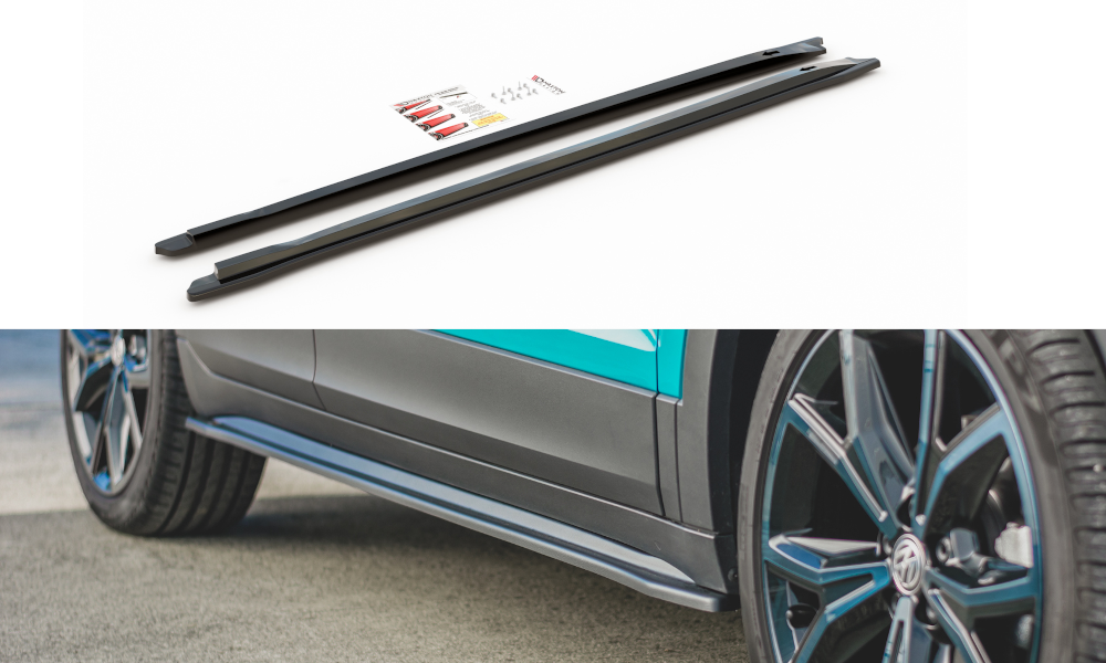 Image of Side Skirts Diffusers Volkswagen T-Cross - Gloss Black