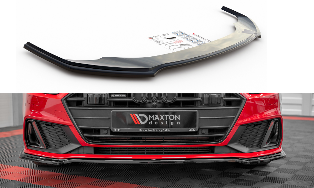 Image of Front Splitter V.1 Audi A7 C8 S-Line / S7 C8 - Gloss Black