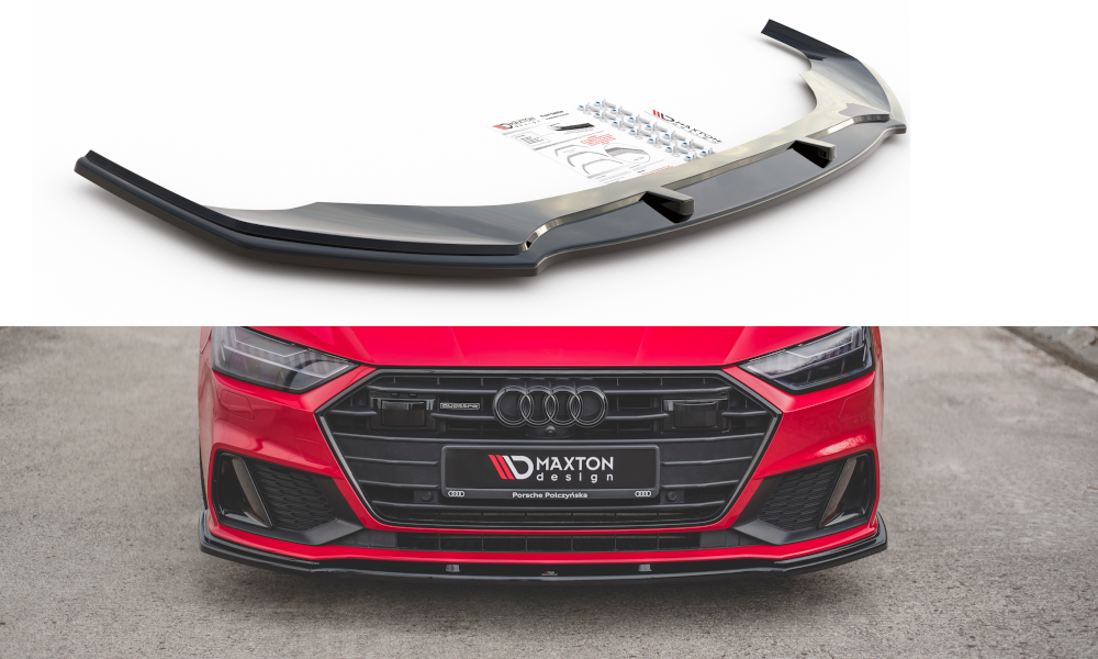 Image of Front Splitter V.2 Audi A7 C8 S-Line / S7 C8 - Gloss Black