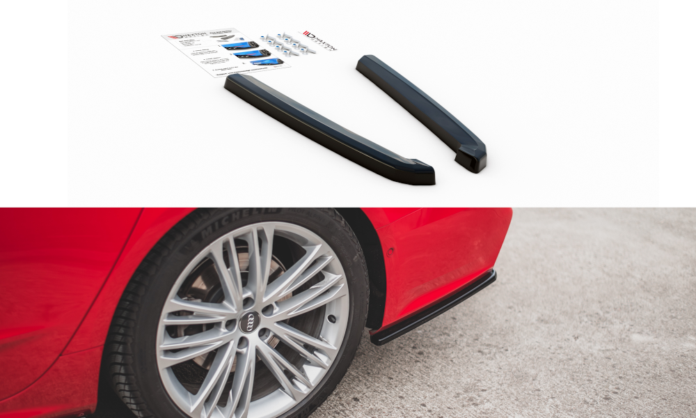 Image of Rear Side Splitters Audi S7 C8 - Gloss Black