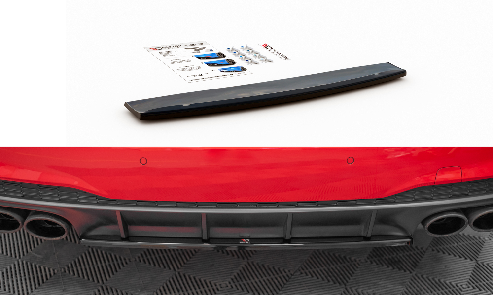 Image of Central Rear Splitter Audi S7 C8 - Gloss Black