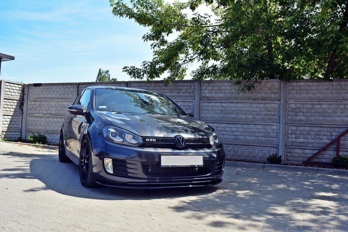 Image of Front Splitter Ver.2 VW Golf Vi GTi - Gloss Black