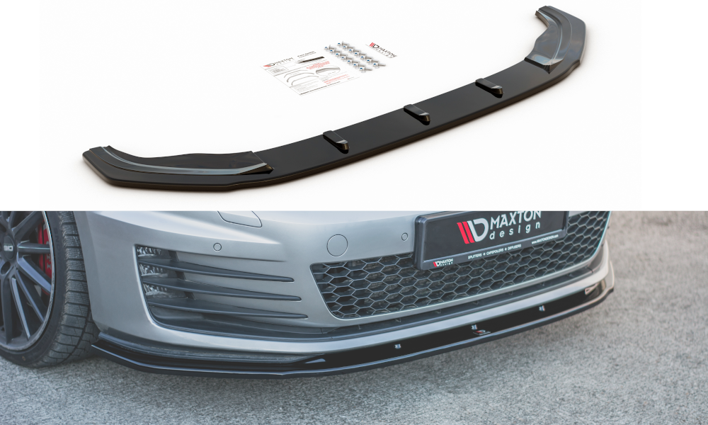 Image of Voorsplitter V.1 VW Golf 7 GTi - Glanzend Zwart