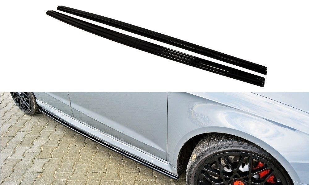 Image of Side Skirts Diffusers Audi RS3 8V Sportback - Gloss Black